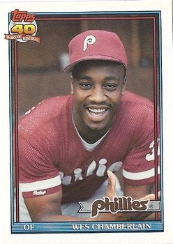 #603 Wes Chamberlain - Philadelphia Phillies - 1991 O-Pee-Chee Baseball
