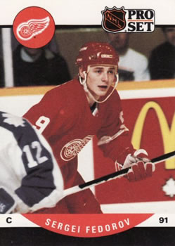 #604 Sergei Fedorov - Detroit Red Wings - 1990-91 Pro Set Hockey
