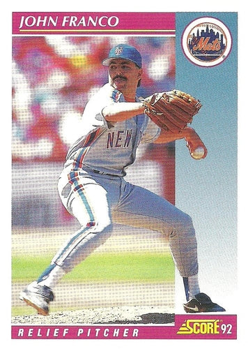 #605 John Franco - New York Mets - 1992 Score Baseball