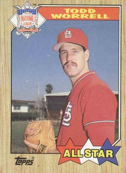 #605 Todd Worrell - St. Louis Cardinals - 1987 Topps Baseball