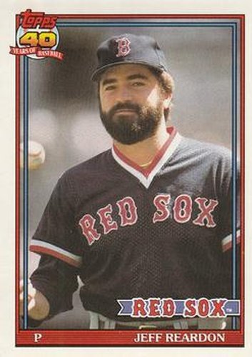 #605 Jeff Reardon - Boston Red Sox - 1991 O-Pee-Chee Baseball