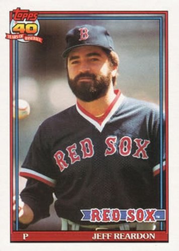 #605 Jeff Reardon - Boston Red Sox - 1991 Topps Baseball