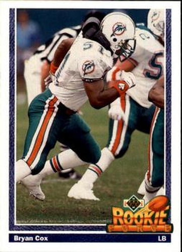 #607 Bryan Cox - Miami Dolphins - 1991 Upper Deck Football