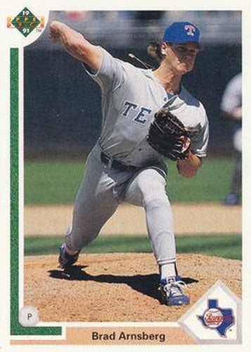 #608 Brad Arnsberg - Texas Rangers - 1991 Upper Deck Baseball