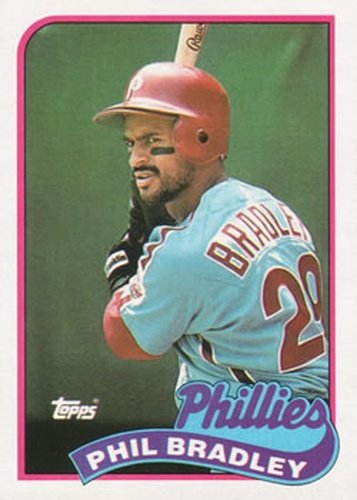 #608 Phil Bradley - Philadelphia Phillies - 1989 Topps Baseball