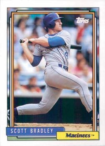 #608 Scott Bradley - Seattle Mariners - 1992 Topps Baseball