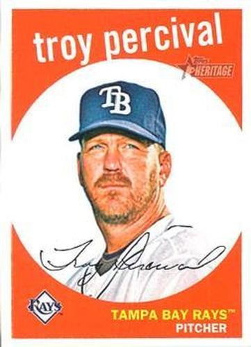 #609 Troy Percival - Tampa Bay Rays - 2008 Topps Heritage Baseball