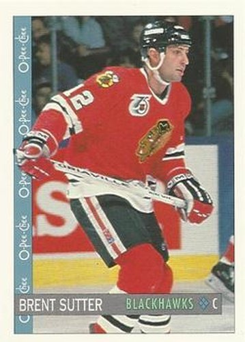 #60 Brent Sutter - Chicago Blackhawks - 1992-93 O-Pee-Chee Hockey