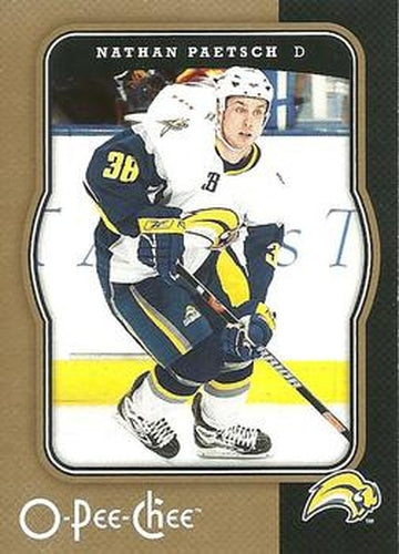 #60 Nathan Paetsch - Buffalo Sabres - 2007-08 O-Pee-Chee Hockey
