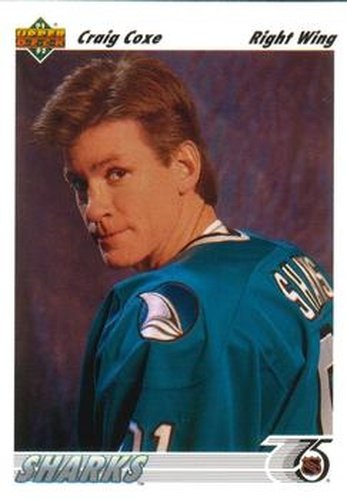 #60 Craig Coxe - San Jose Sharks - 1991-92 Upper Deck Hockey