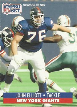 #60 John Elliott - New York Giants - 1991 Pro Set Football