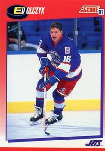 #60 Ed Olczyk - Winnipeg Jets - 1991-92 Score Canadian Bilingual Hockey