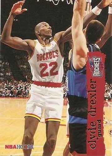 #60 Clyde Drexler - Houston Rockets - 1995-96 Hoops Basketball