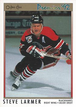 #60 Steve Larmer - Chicago Blackhawks - 1991-92 O-Pee-Chee Premier Hockey