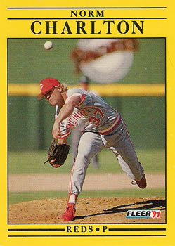 #60 Norm Charlton - Cincinnati Reds - 1991 Fleer Baseball