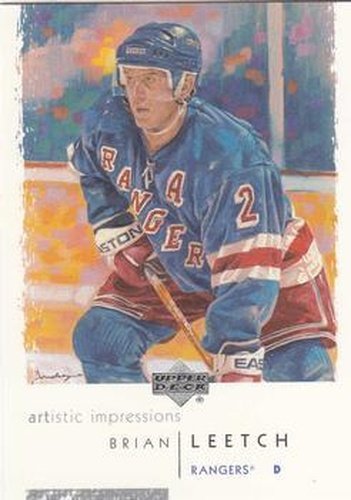 #60 Brian Leetch - New York Rangers - 2002-03 UD Artistic Impressions Hockey