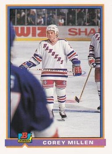 #60 Corey Millen - New York Rangers - 1991-92 Bowman Hockey