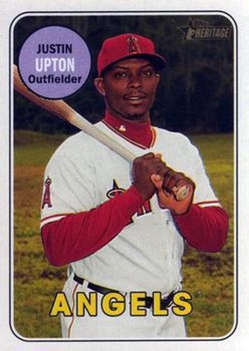 #60 Justin Upton - Los Angeles Angels - 2018 Topps Heritage Baseball