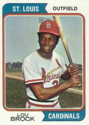 #60 Lou Brock - St. Louis Cardinals - 1974 Topps Baseball