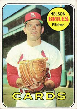 #60 Nelson Briles - St. Louis Cardinals - 1969 Topps Baseball