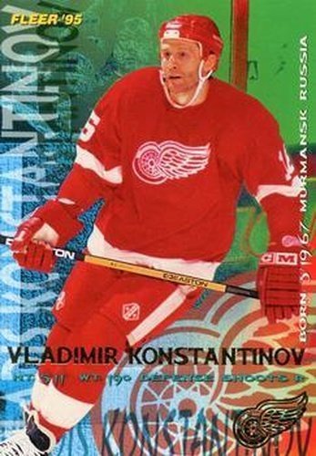 #60 Vladimir Konstantinov - Detroit Red Wings - 1994-95 Fleer Hockey