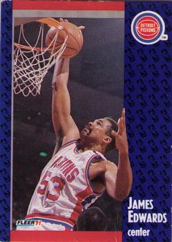 #60 James Edwards - Detroit Pistons - 1991-92 Fleer Basketball