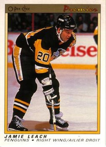 #60 Jamie Leach - Pittsburgh Penguins - 1990-91 O-Pee-Chee Premier Hockey
