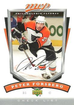 #360 Peter Forsberg - Philadelphia Flyers - 2006-07 Upper Deck MVP Hockey