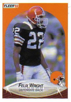 #60 Felix Wright - Cleveland Browns - 1990 Fleer Football