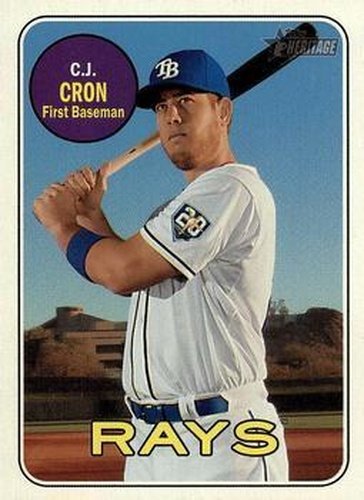 #610 C.J. Cron - Tampa Bay Rays - 2018 Topps Heritage Baseball
