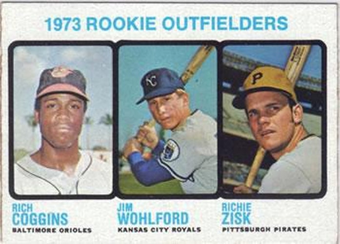#611 1973 Rookie Outfielders Rich Coggins / Jim Wohlford / Richie Zisk - Baltimore Orioles / Kansas City Royals / Pittsburgh Pirates - 1973 Topps Baseball