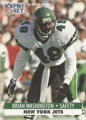 #611 Brian Washington - New York Jets - 1991 Pro Set Football