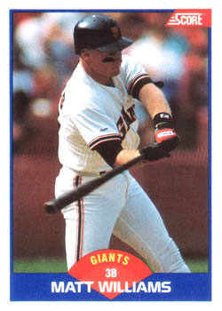 #612 Matt Williams - San Francisco Giants - 1989 Score Baseball