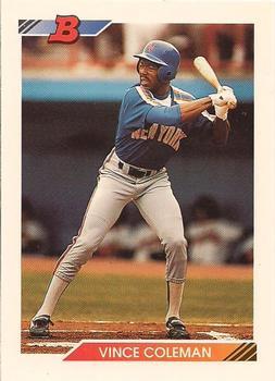 #613 Vince Coleman - New York Mets - 1992 Bowman Baseball