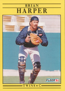 #613 Brian Harper - Minnesota Twins - 1991 Fleer Baseball