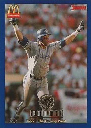 #12 1992-Turning Point Roberto Alomar - Toronto Blue Jays - 1993 Donruss McDonald's Toronto Blue Jays Great Moments Baseball