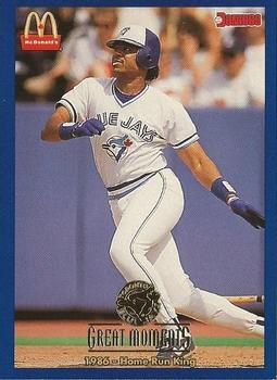 #2 1986-HR King Jesse Barfield - Toronto Blue Jays - 1993 Donruss McDonald's Toronto Blue Jays Great Moments Baseball