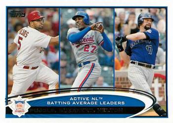 #124 Active NL Batting Average Leaders Albert Pujols / Vladimir Guerrero / Todd Helton - St. Louis Cardinals / Montreal Expos / Colorado Rockies - 2012 Topps Baseball