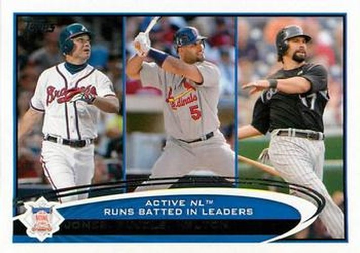 #159 Active NL I Leaders Chipper Jones / Albert Pujols / Todd Helton - Atlanta Braves / St. Louis Cardinals / Colorado Rockies - 2012 Topps Baseball