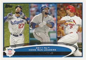 #77 2011 NL Home Run Leaders Matt Kemp / Prince Fielder / Albert Pujols - Los Angeles Dodgers / Milwaukee Brewers / St. Louis Cardinals - 2012 Topps Baseball