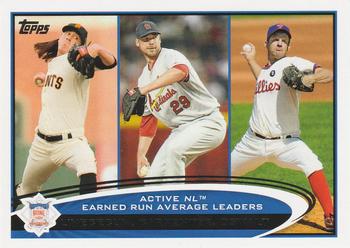 #92 Active NL Leaders Tim Lincecum / Chris Carpenter / Roy Oswalt - San Francisco Giants / St. Louis Cardinals / Philadelphia Phillies - 2012 Topps Baseball