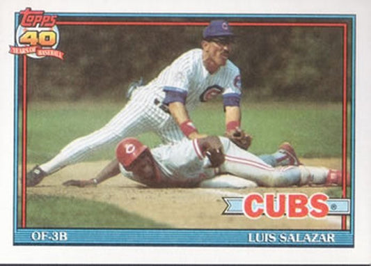 #614 Luis Salazar - Chicago Cubs - 1991 Topps Baseball