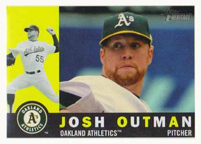 #614 Josh Outman - Oakland Athletics - 2009 Topps Heritage Baseball