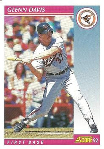#615 Glenn Davis - Baltimore Orioles - 1992 Score Baseball