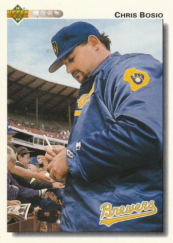 #615 Chris Bosio - Milwaukee Brewers - 1992 Upper Deck Baseball