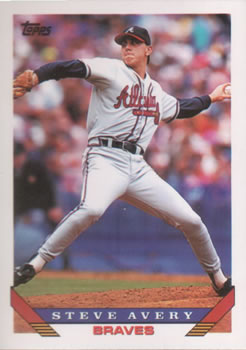 #615 Steve Avery - Atlanta Braves - 1993 Topps Baseball