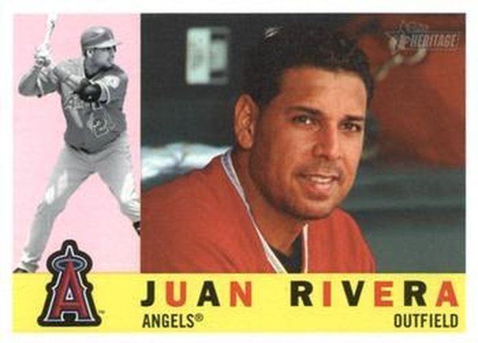 #615 Juan Rivera - Los Angeles Angels - 2009 Topps Heritage Baseball