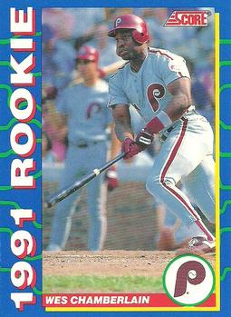 #14 Wes Chamberlain - Philadelphia Phillies - 1991 Score Rookies Baseball
