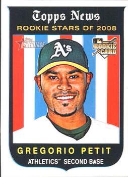 #617 Gregorio Petit - Oakland Athletics - 2008 Topps Heritage Baseball