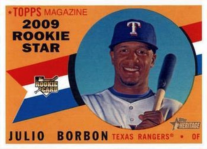 #617 Julio Borbon - Texas Rangers - 2009 Topps Heritage Baseball
